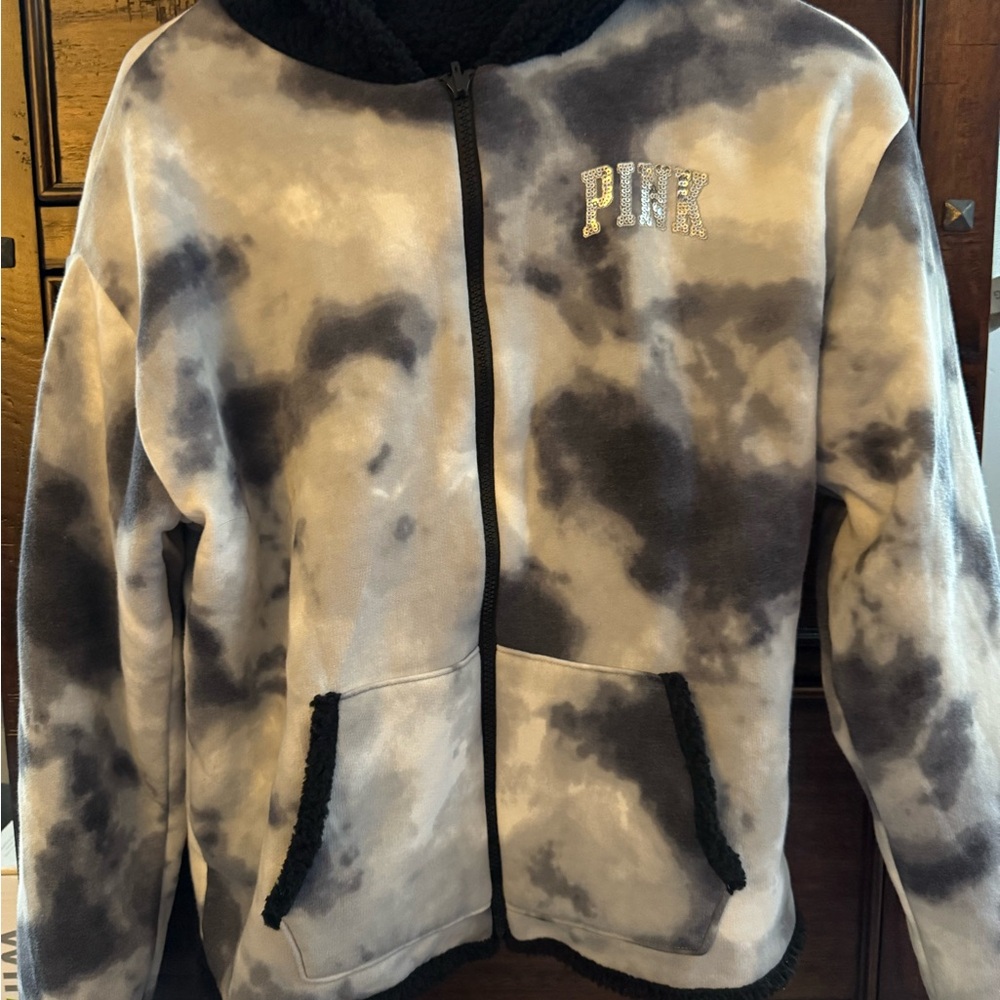 PINK Tie-Dye Zip-Up Hoodie